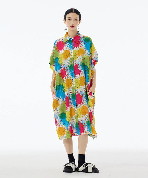 Splash Bloom Shirt Dress